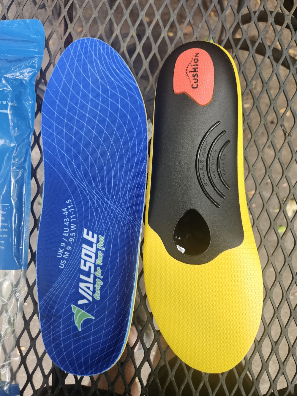 Valsore Blue & Yellow Cushioned Insoles - Supportive Footbeds